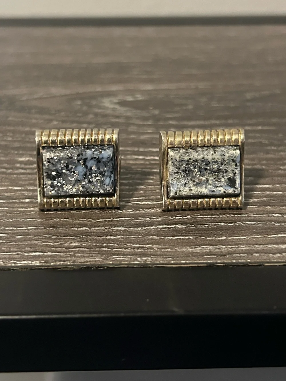 Vintage Lucite Speckled Cufflinks - Vintage 1950's